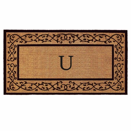Monogram Door Mat, Black, Natural, 30 in W x 48 in L